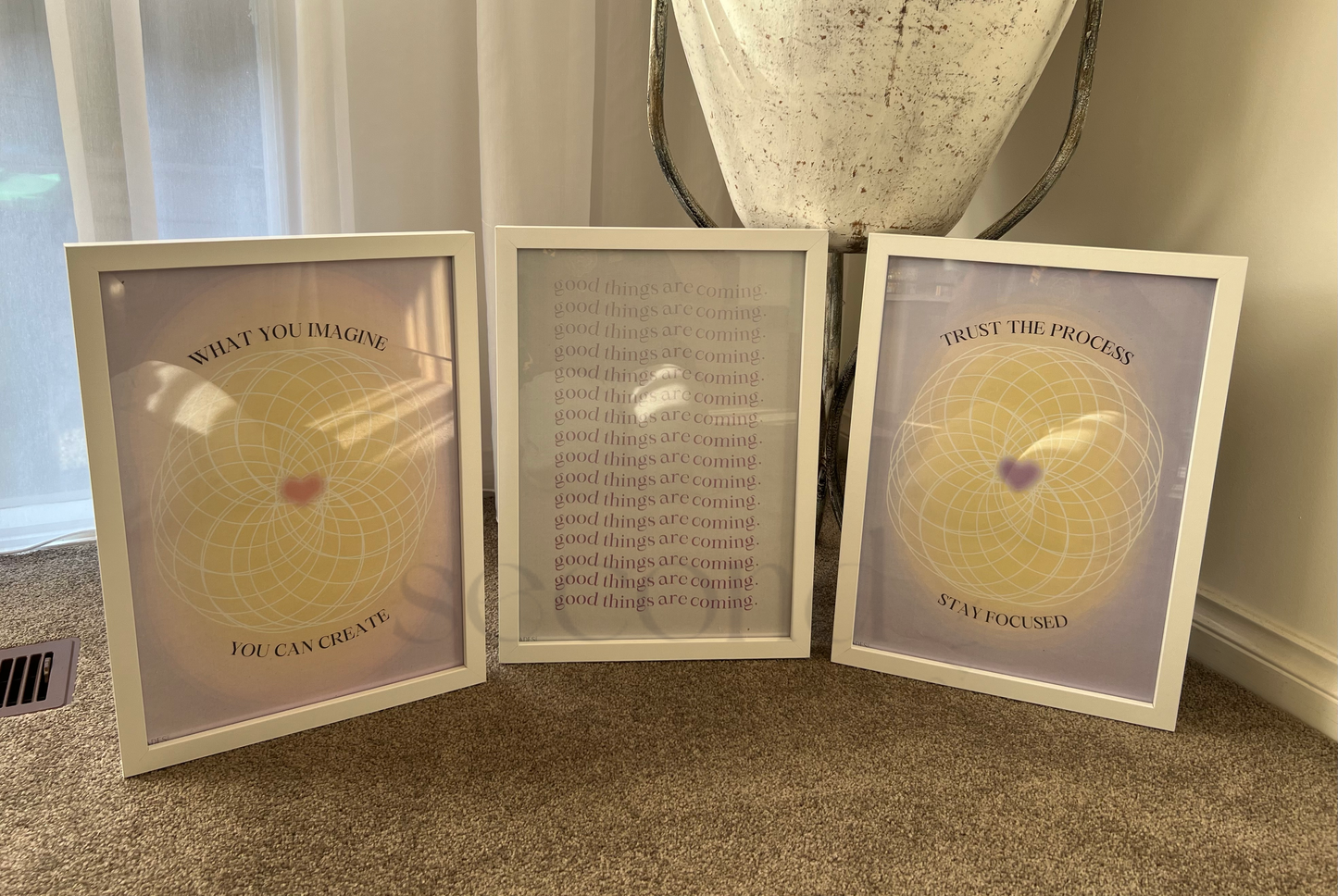 Trust the Process Pink/Purple Set of 3 Print