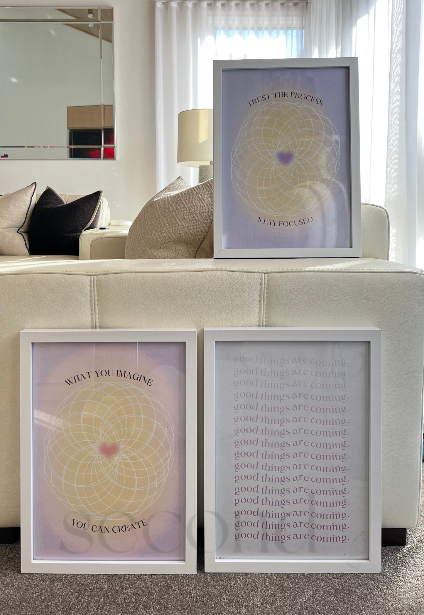 Trust the Process Pink/Purple Set of 3 Print