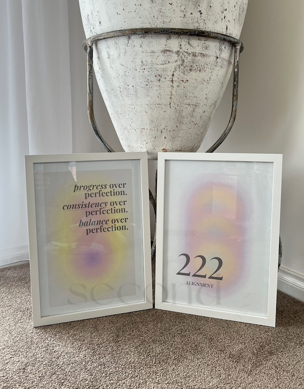 Progress over Perfection and 222 Set of 2 Print