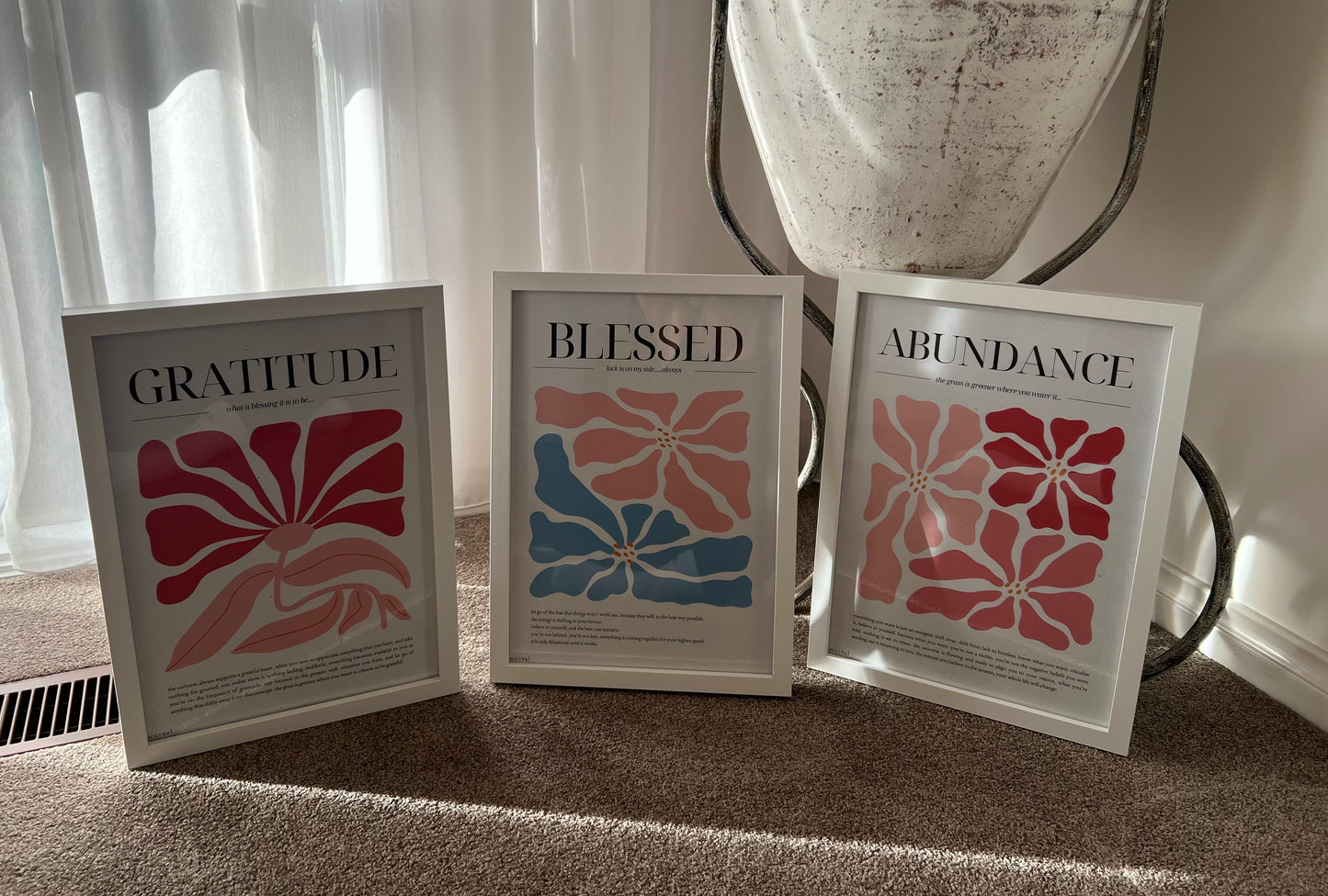 Abstract Flower Set of 3 Print