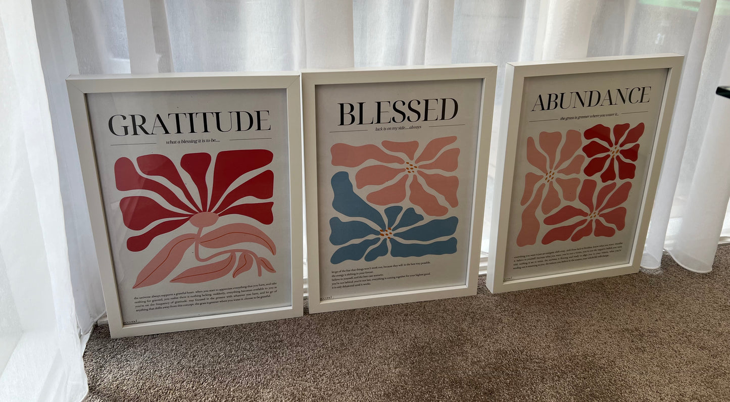 Abstract Flower Set of 3 Print