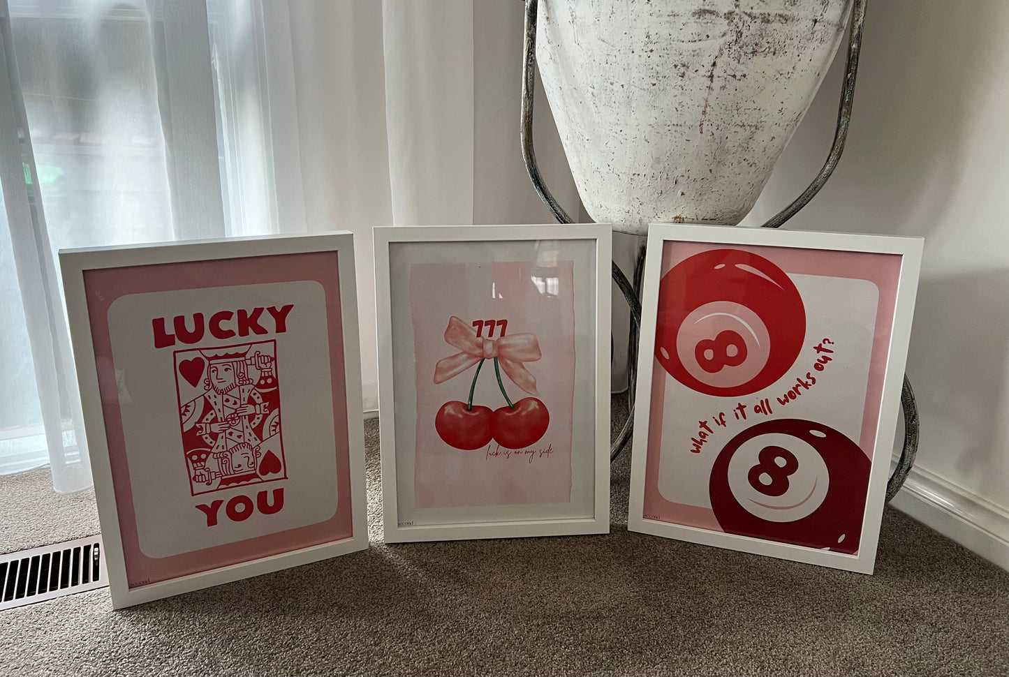 Lucky You Pastel Pink Set of 3 Print