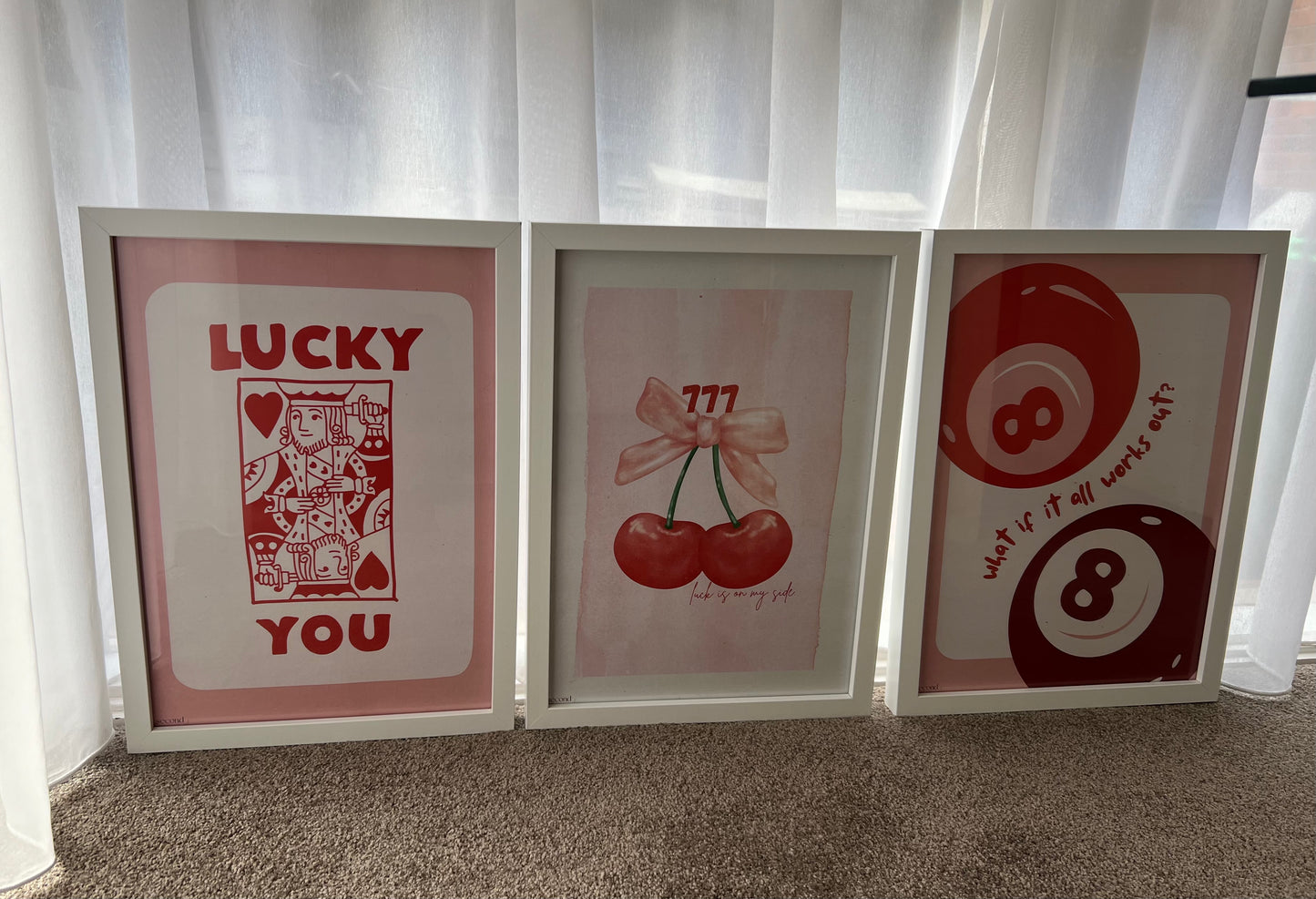 Lucky You Pastel Pink Set of 3 Print