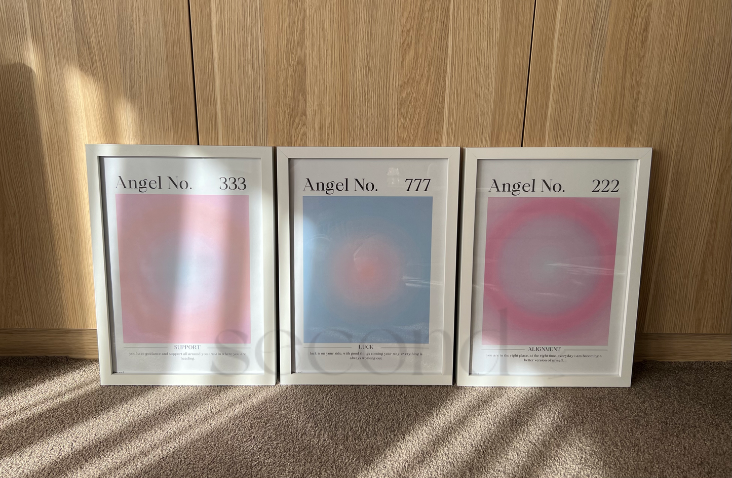 333, 777, 222 Angel Number Set of 3 Print