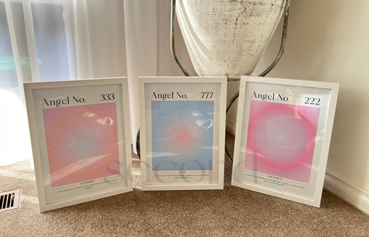 333, 777, 222 Angel Number Set of 3 Print