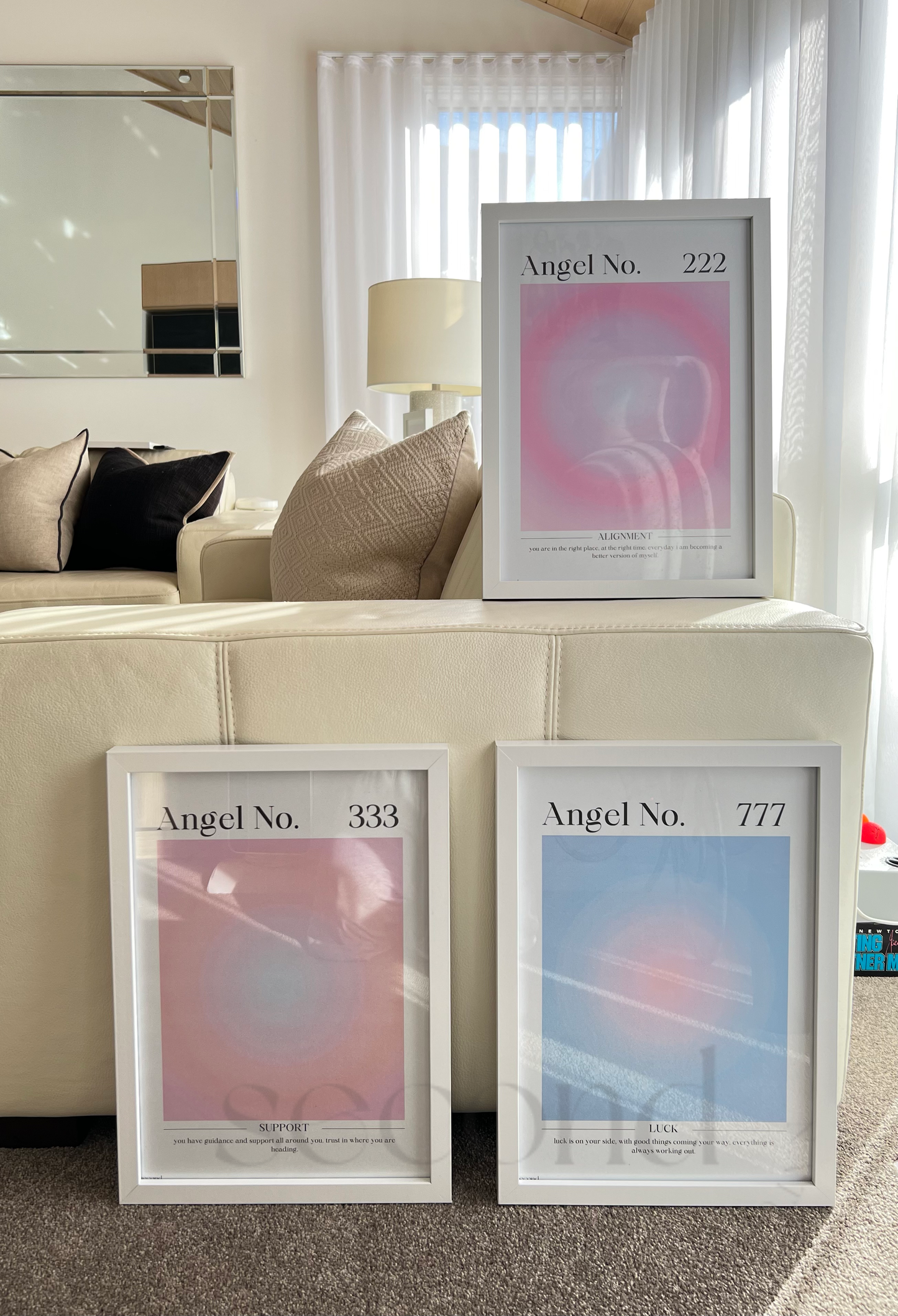 333, 777, 222 Angel Number Set of 3 Print