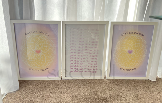 Trust the Process Pink/Purple Set of 3 Print