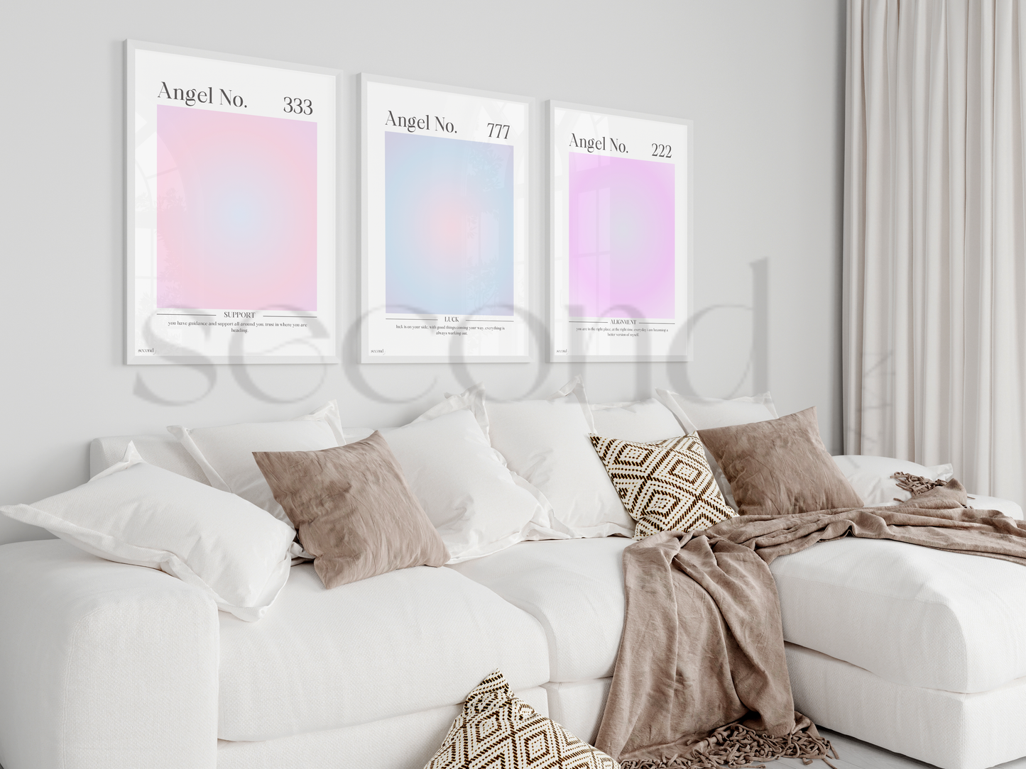 333, 777, 222 Angel Number Set of 3 Print