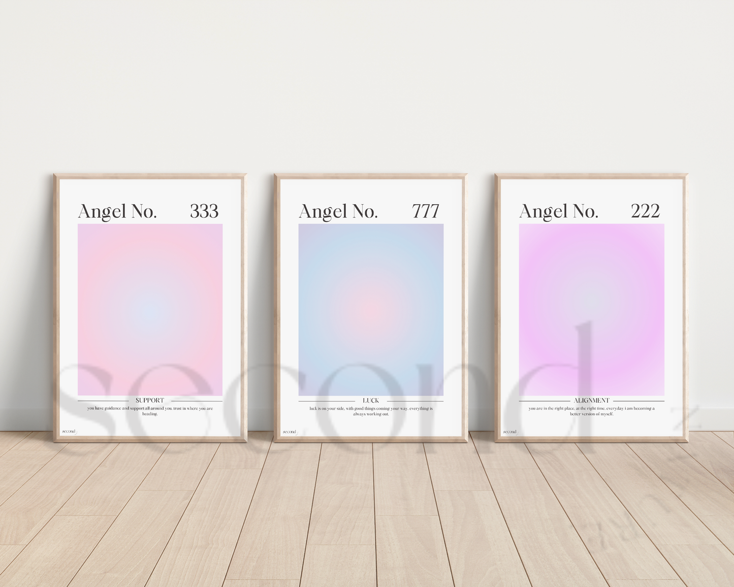 333, 777, 222 Angel Number Set of 3 Print