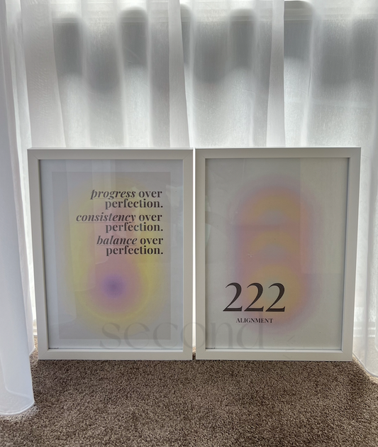 Progress over Perfection and 222 Set of 2 Print